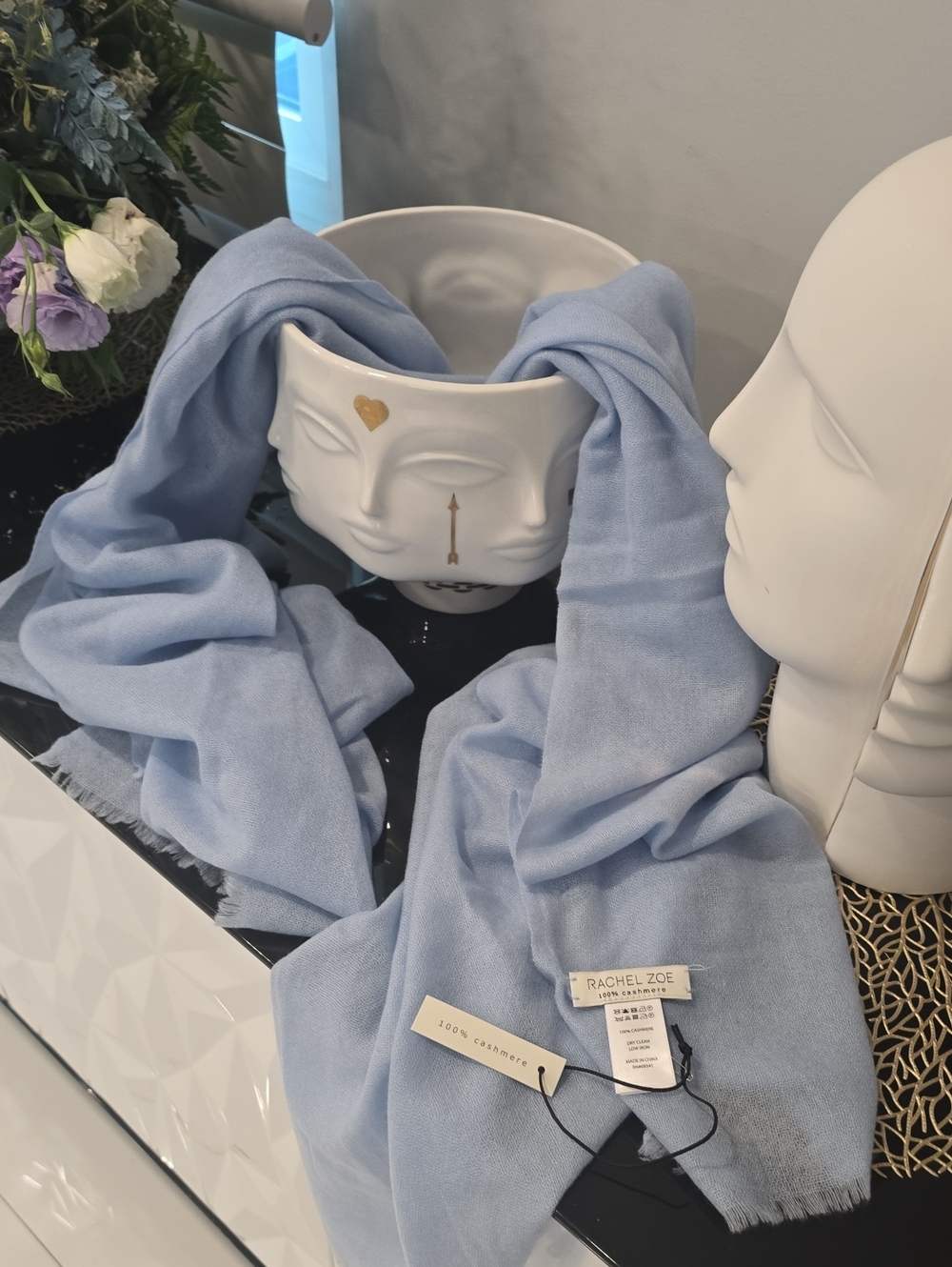 Rachel Zoe Pale Blue Cashmere Wrap Scarf NWT